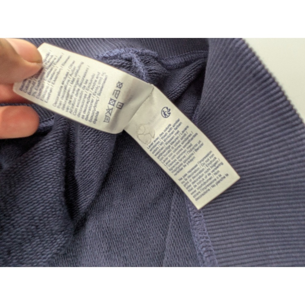 Lacoste LIVE Pullover Sweatshirt Size 2XL Navy Cloud Print Hoodie Tennis Players - Picture 9 of 11